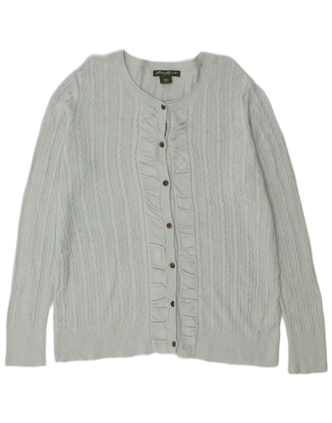 Γυναικείο πουλόβερ με ζακέτα Eddie Bauer UK 18 XL Μπλε βαμβακερό