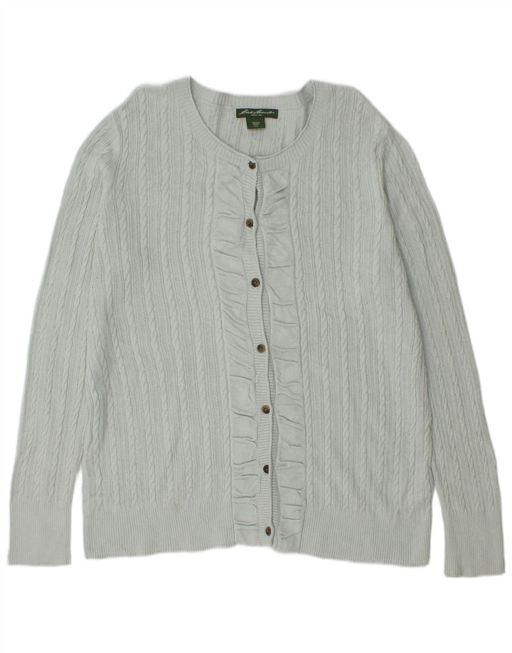 Γυναικείο πουλόβερ με ζακέτα Eddie Bauer UK 18 XL Μπλε βαμβακερό