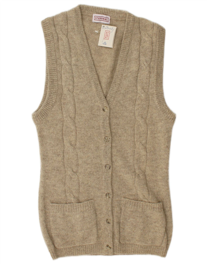 Stefanel Γυναικείο Αμάνικο Ζακέτα UK 14 Medium Beige