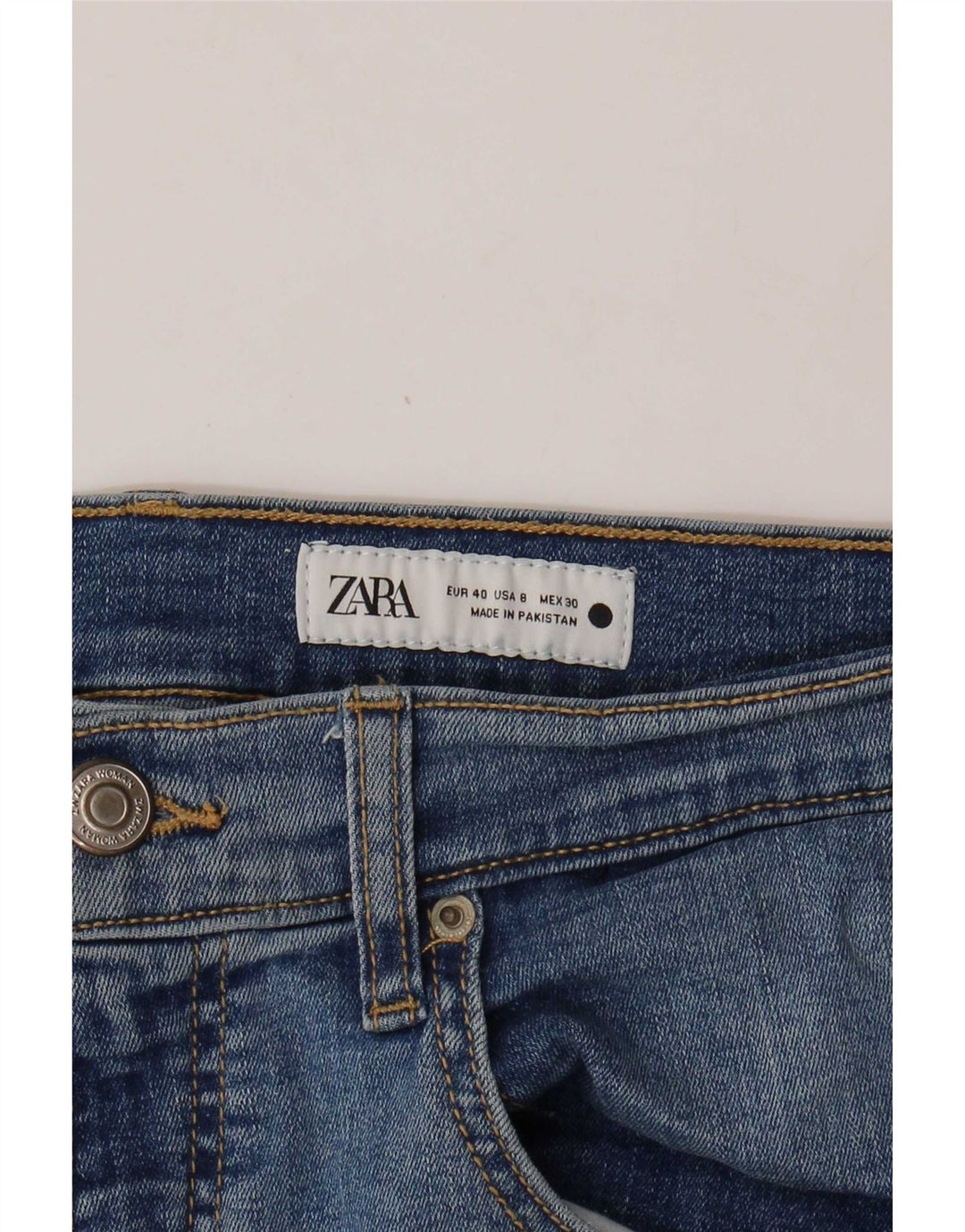 Zara Γυναικείο Straight Jeans EU 40 Medium W30 L27 Blue