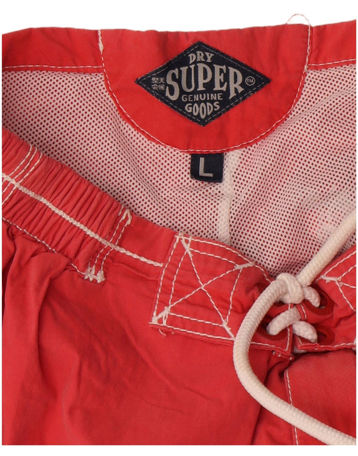 Superdry Ανδρικό γραφικό σορτς κολύμβησης μεγάλο κόκκινο πολυεστέρα