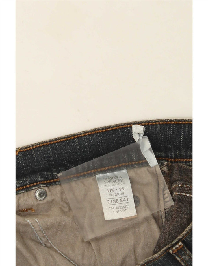 Marks & Spencer Γυναικεία Bootcut Jeans UK 16 Large W32 L31 Blue Cotton