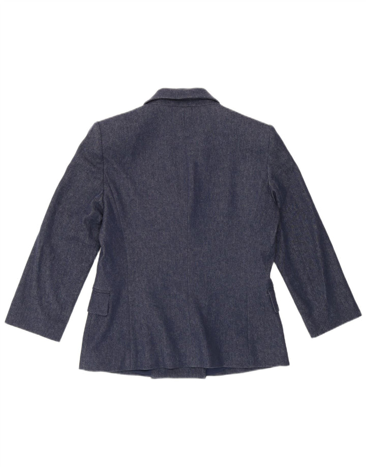 Trussardi γυναικείο μπουφάν μπλέιζερ διπλό μανίκι 3/4 IT 42 μεσαίο μπλε