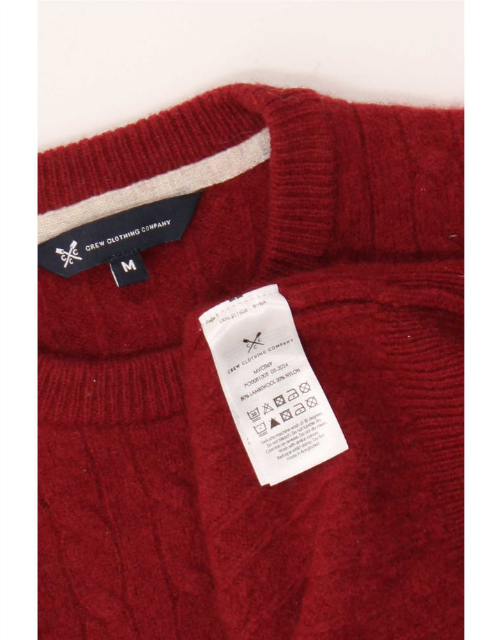 Crew Clothing Ανδρικό πουλόβερ με λαιμό μεσαίο κόκκινο μαλλί αρνιού
