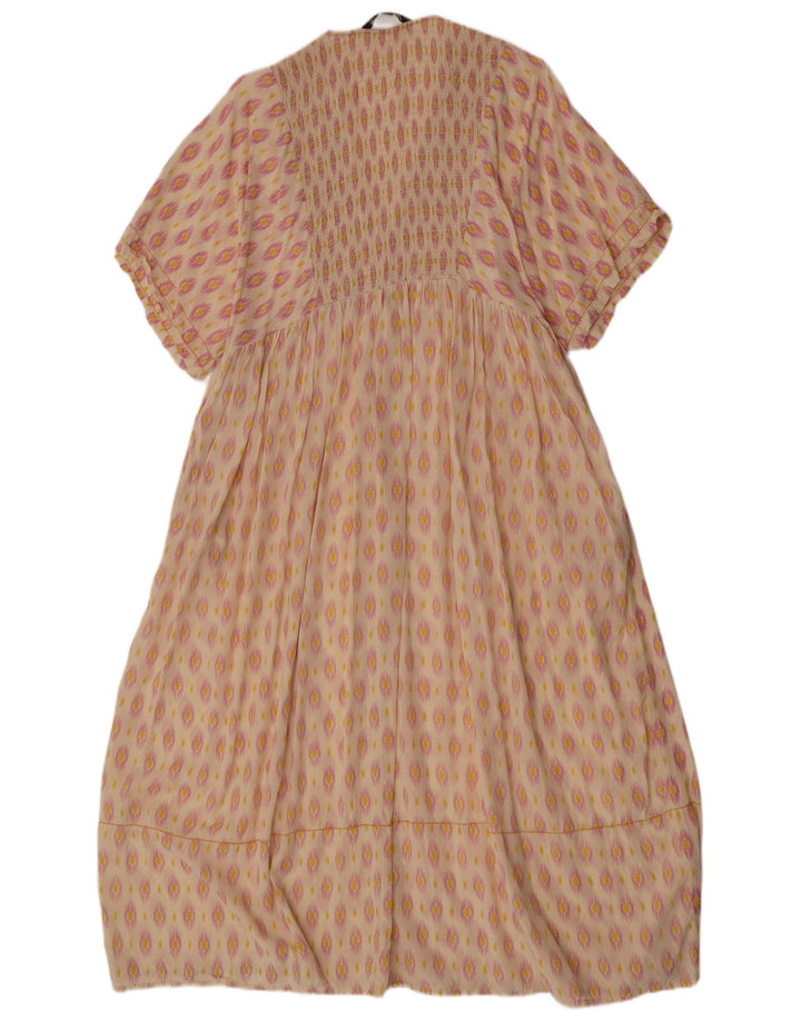 Zara Γυναικείο φόρεμα Kaftan UK 12 Medium Off White Ikat Viscose