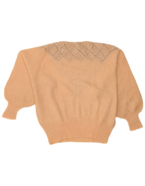 Vintage γυναικείο πουλόβερ με λαιμόκοψη UK 18 XL Beige Argyle/Diamond