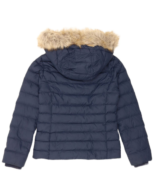 Tommy Hilfiger γυναικείο μπουφάν με κουκούλα UK 10 Small Navy Blue Polyester