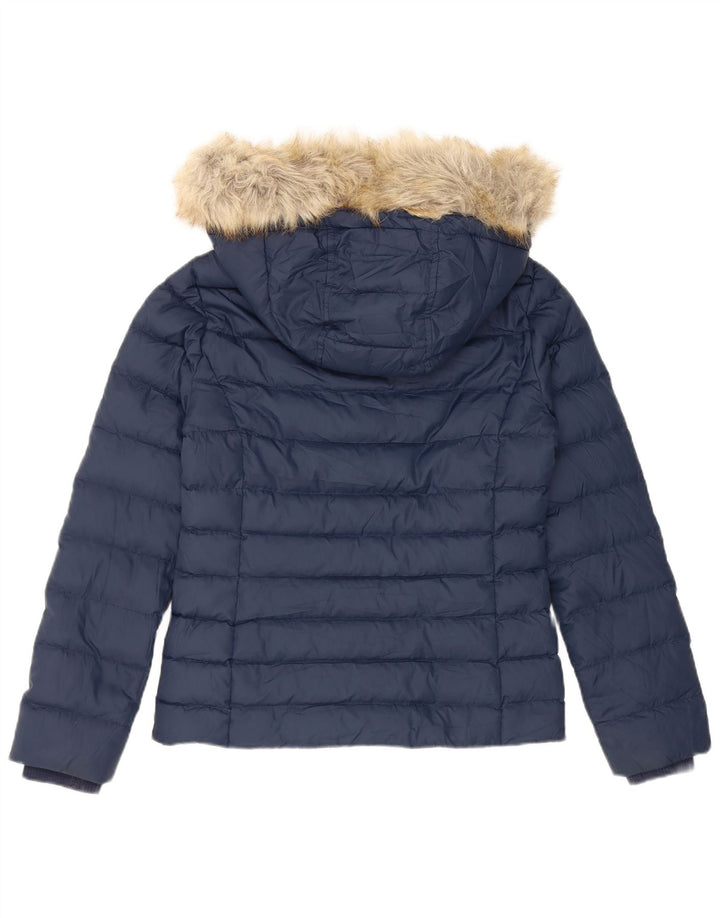 Tommy Hilfiger γυναικείο μπουφάν με κουκούλα UK 10 Small Navy Blue Polyester