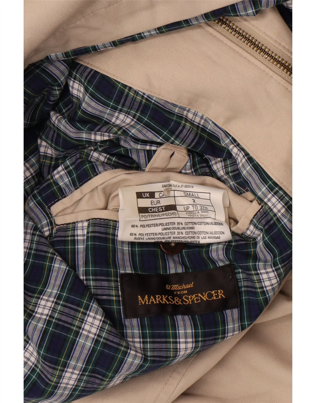 Ανδρικό μπουφάν μπουφάν Marks & Spencer UK 36 Small Beige Polyester