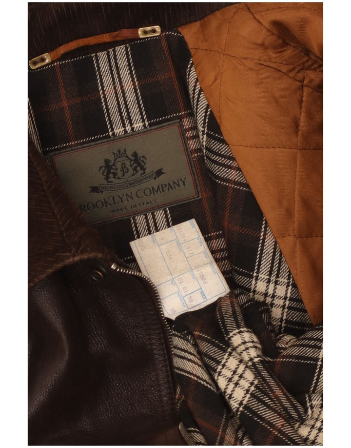 Vintage Ανδρικό Δερμάτινο Μπουφάν IT 50 Μεγάλο Καφέ Δερμάτινο