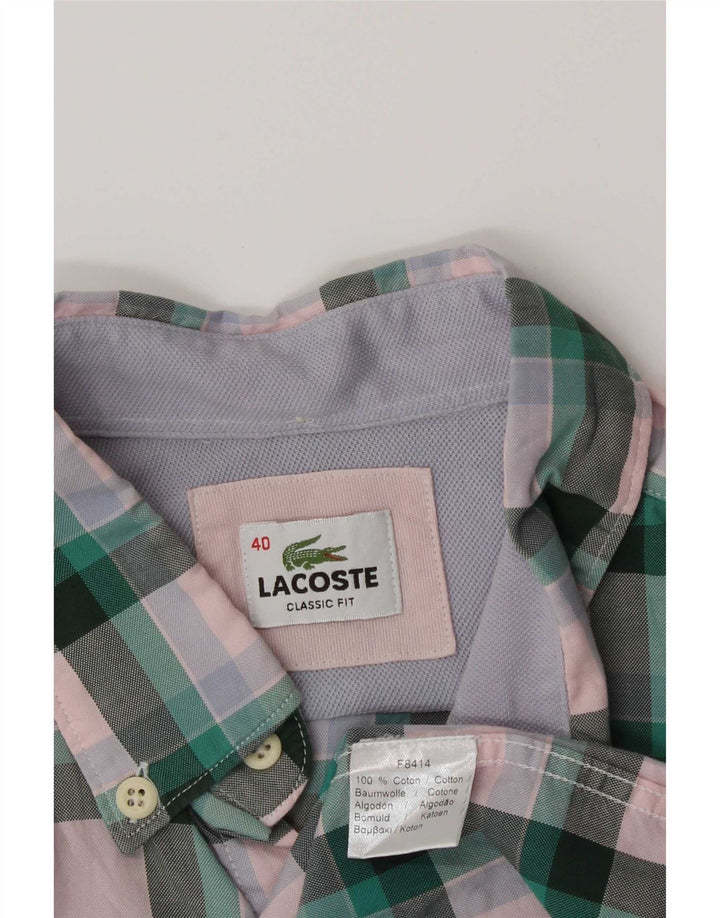 Ανδρικό πουκάμισο Lacoste Classic Fit Μέγεθος 40 Μεσαίο πράσινο βαμβακερό καρό