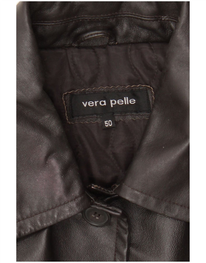 Vintage Γυναικείο Δερμάτινο Παλτό IT 50 XL Καφέ Δέρμα
