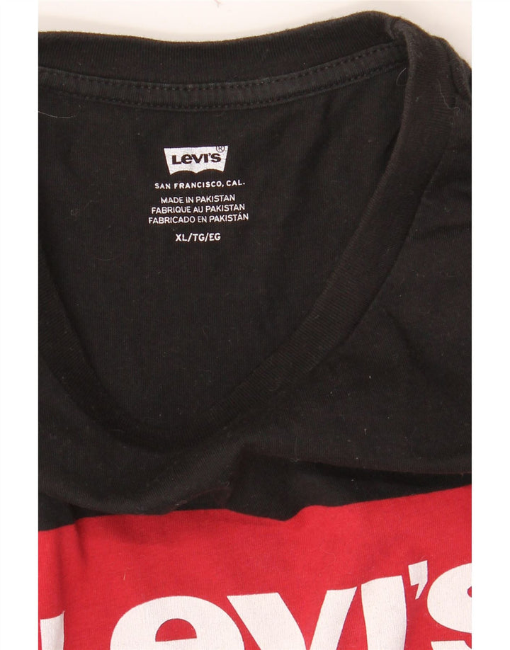 LEVI'S Mens Graphic T-Shirt Top XL Black Cotton