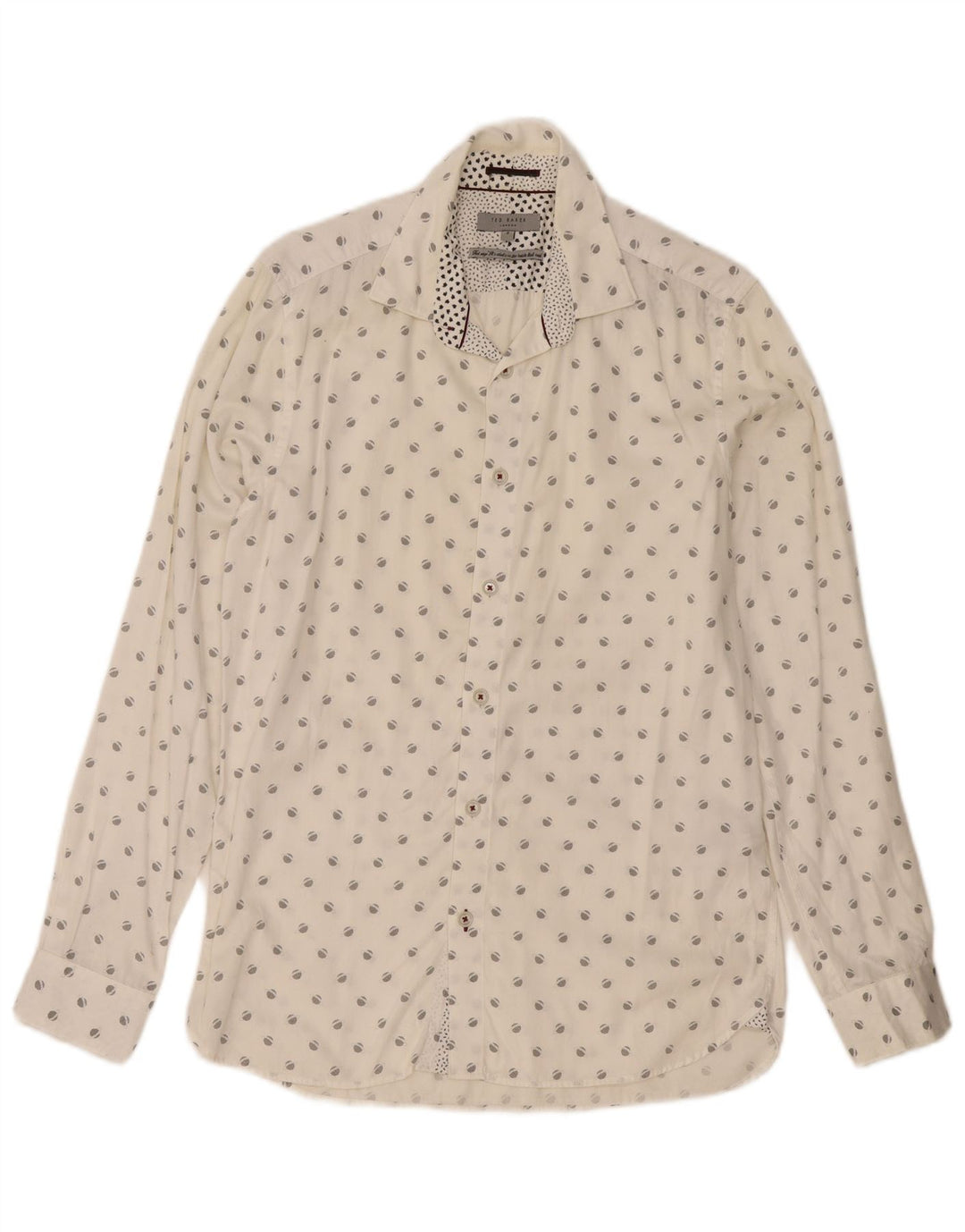 Ted Baker Ανδρικό πουκάμισο Abstract Pattern Μέγεθος 3 Μεσαίο λευκό βαμβακερό