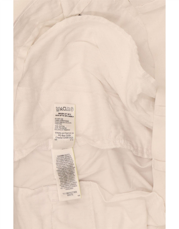 Ανδρικό σορτς Chino Marks & Spencer W40 XL Λευκό βαμβακερό
