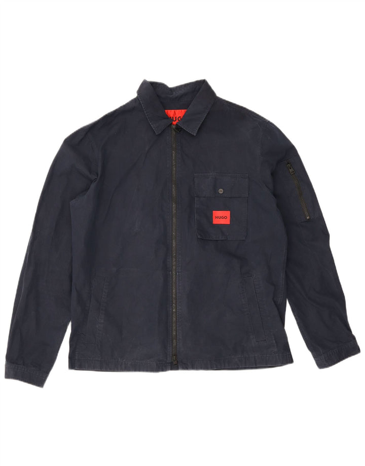 Ανδρικό μπουφάν HUGO BOSS UK 38 Medium Navy Blue Cotton