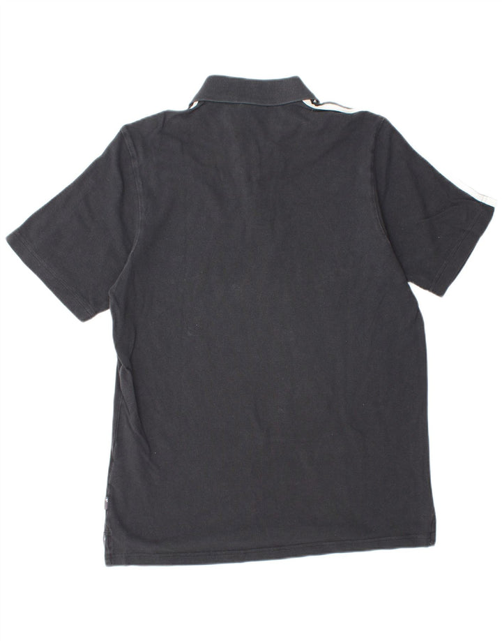 ADIDAS Mens Polo Shirt Medium Black Cotton