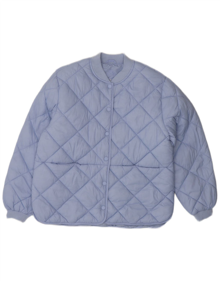 Zara Girls Quilted Bomber Jacket 11-12 Years Blue