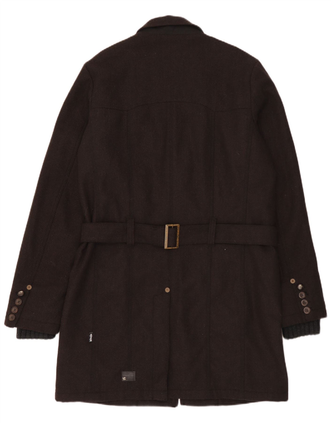 KHUJO Ανδρικό Πανωφόρι UK 40 Large Brown από ψαροκόκκαλο Πολυεστέρας