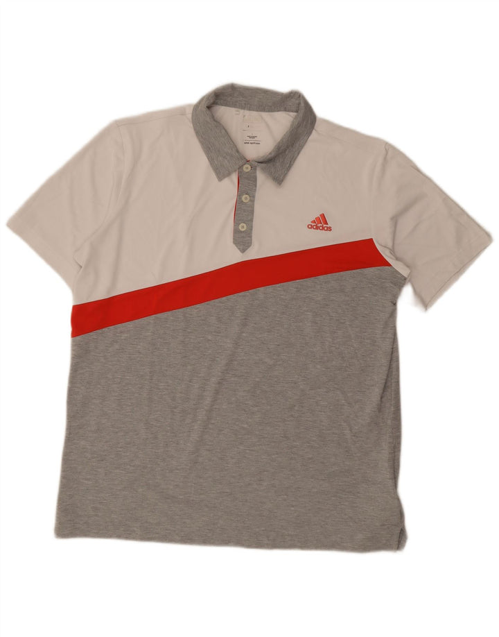 Ανδρικό πουκάμισο Adidas Climalite Polo Large Grey Colourblock Polyester