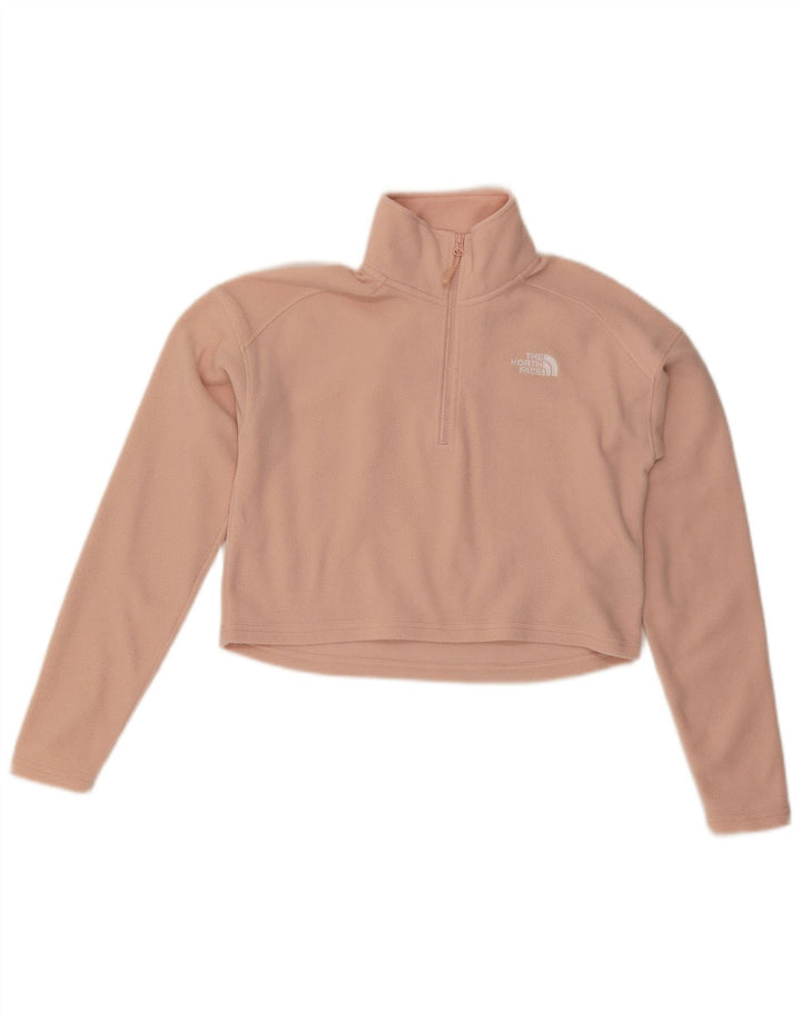THE NORTH FACE Γυναικείο υπερμεγέθη φερμουάρ Fleece Jumper UK 6 XS Pink