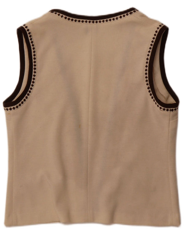 Carre Γυναικείο Αμάνικο Ανοιχτό Ζακέτα πουλόβερ EU 42 Large Off White