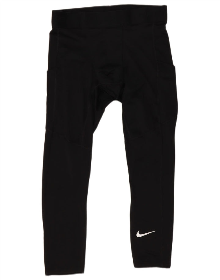 Γυναικεία Crop κολάν Nike UK 12 μεσαίου μαύρου πολυεστέρα