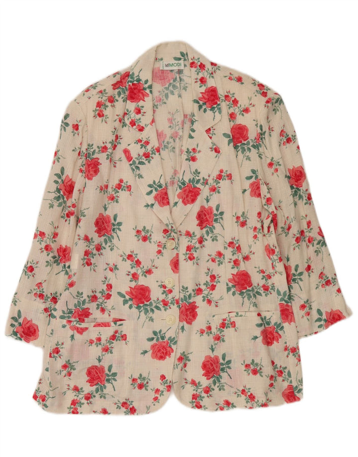 Vintage Γυναικείο Μπουφάν Blazer IT 50 XL Λευκό Λινό Λινό