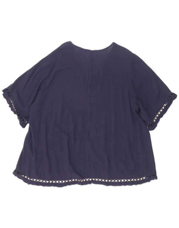 Marks & Spencer Γυναικεία Αυτόγραφο Μπλούζα Oversized Top UK 18 XL Navy Blue
