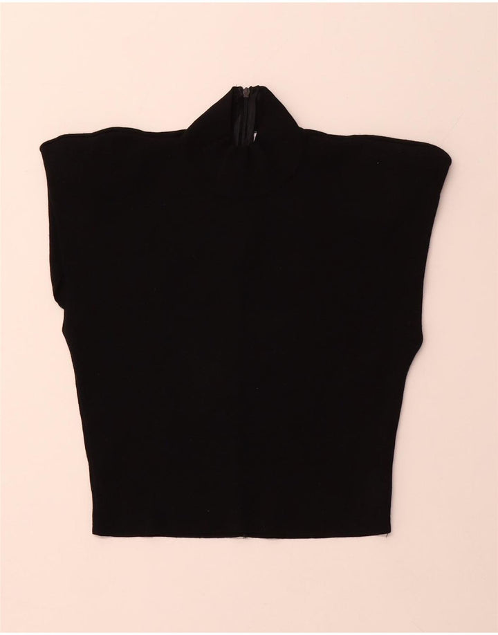 Γυναικείο πουλόβερ ZARA Crop Turtle Neck Jumper UK 12 Medium Black