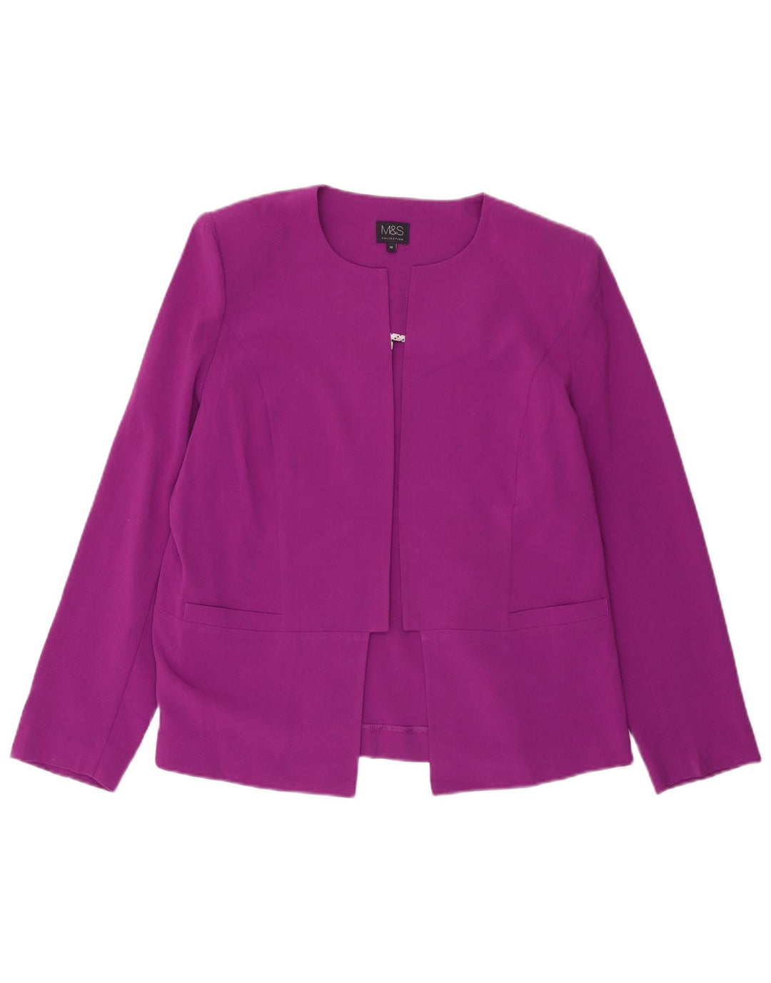 Marks & Spencer Γυναικείο Open Blazer Jacket UK 16 Large Purple Polyester