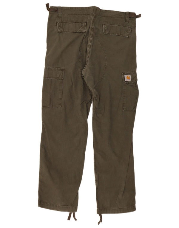 Carhartt Ανδρικό ίσιο παντελόνι Cargo W33 L30 Χακί ριγέ βαμβακερό