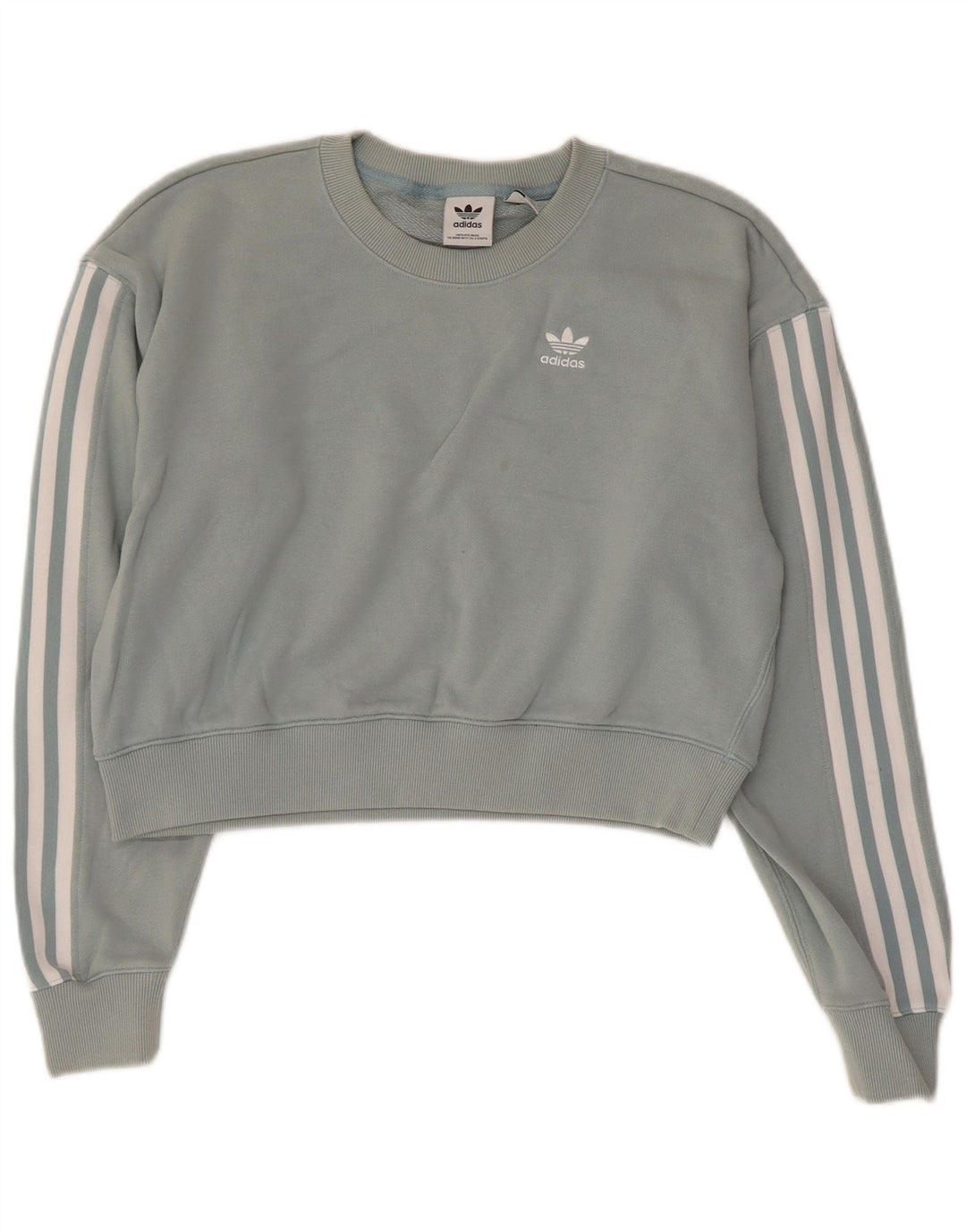 Γυναικείο φούτερ Adidas Crop Oversized Jumper UK 6 XS Μπλε βαμβακερό