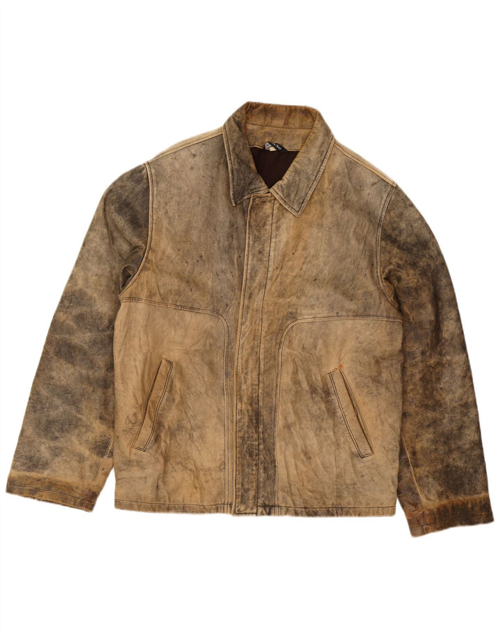 Desi Ανδρικό Δερμάτινο Μπουφάν UK 38 Δερμάτινο Μεσαίο Καφέ