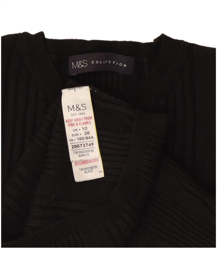 Marks & Spencer Γυναικείο πουλόβερ με λαιμόκοψη Crop Crew UK 10 Small Black
