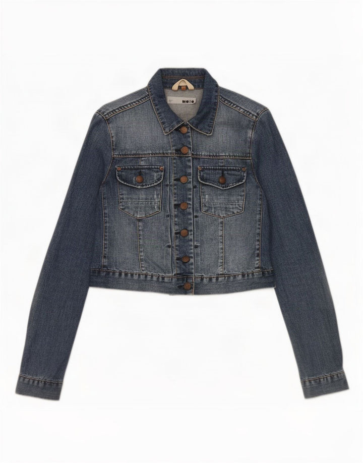 Topshop Γυναικείο τζιν μπουφάν UK 12 μεσαίο μπλε βαμβακερό