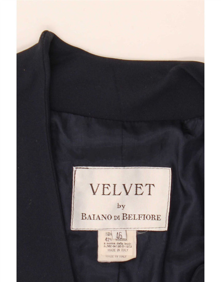 Vintage γυναικείο τζάκετ με 3 κουμπιά Blazer IT 46 Μεγάλο Navy Blue Acetate