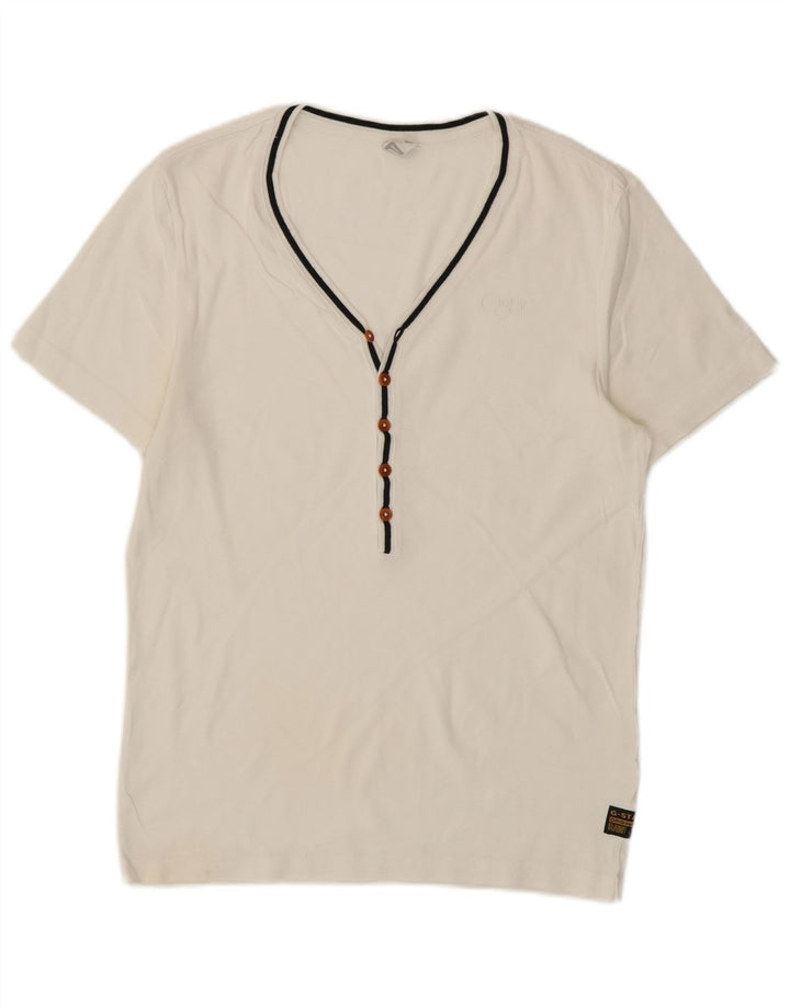 G-STAR Womens T-Shirt Top UK 14 Large White