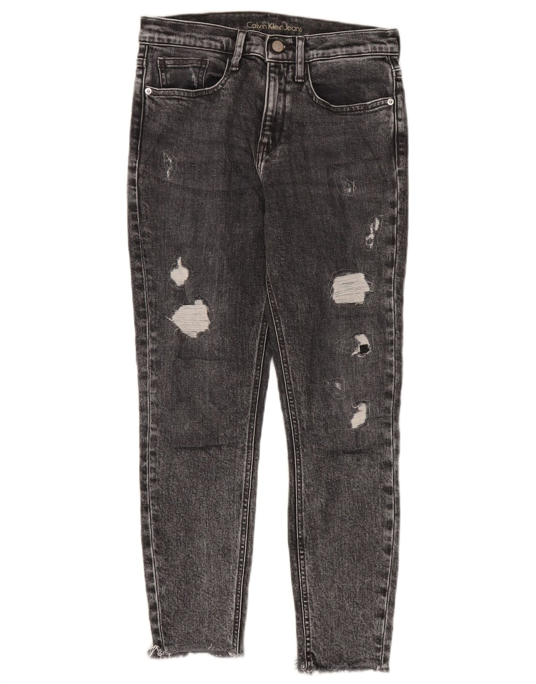 Γυναικείο Calvin Klein Distressed Skinny Cropped Jeans W27 L26 Grey
