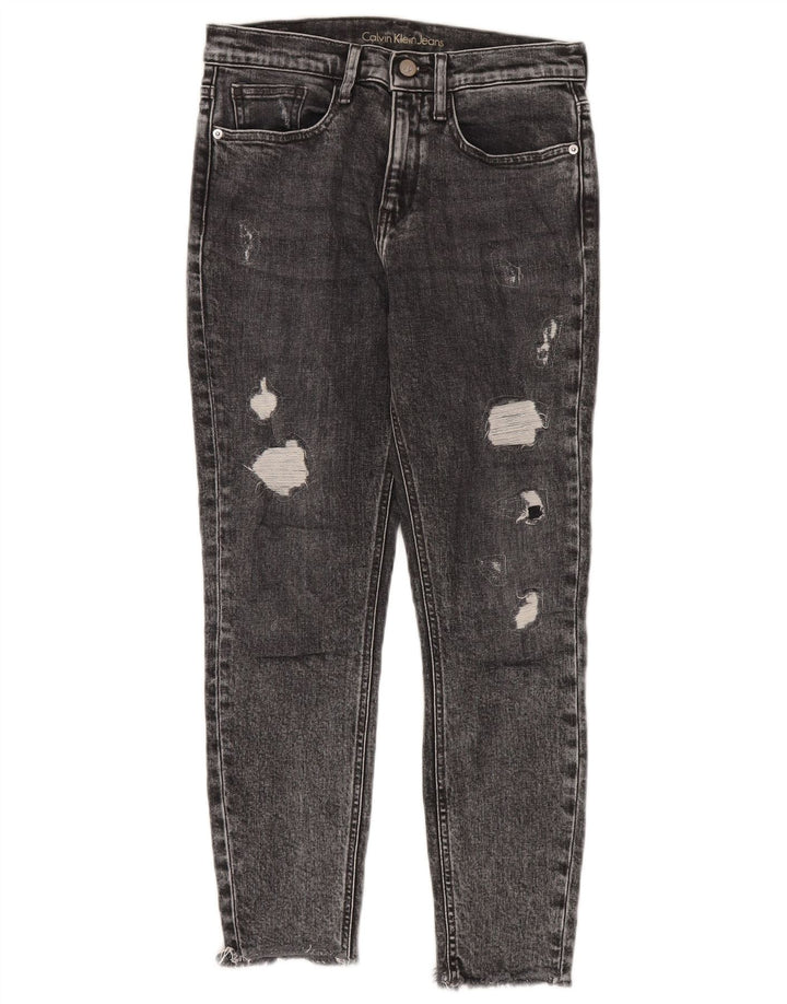 Γυναικείο Calvin Klein Distressed Skinny Cropped Jeans W27 L26 Grey