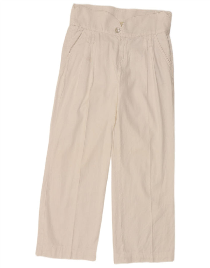 MASSIMO DUTTI Γυναικείο παντελόνι Chino με καρφίτσες W30 L27 Λευκό