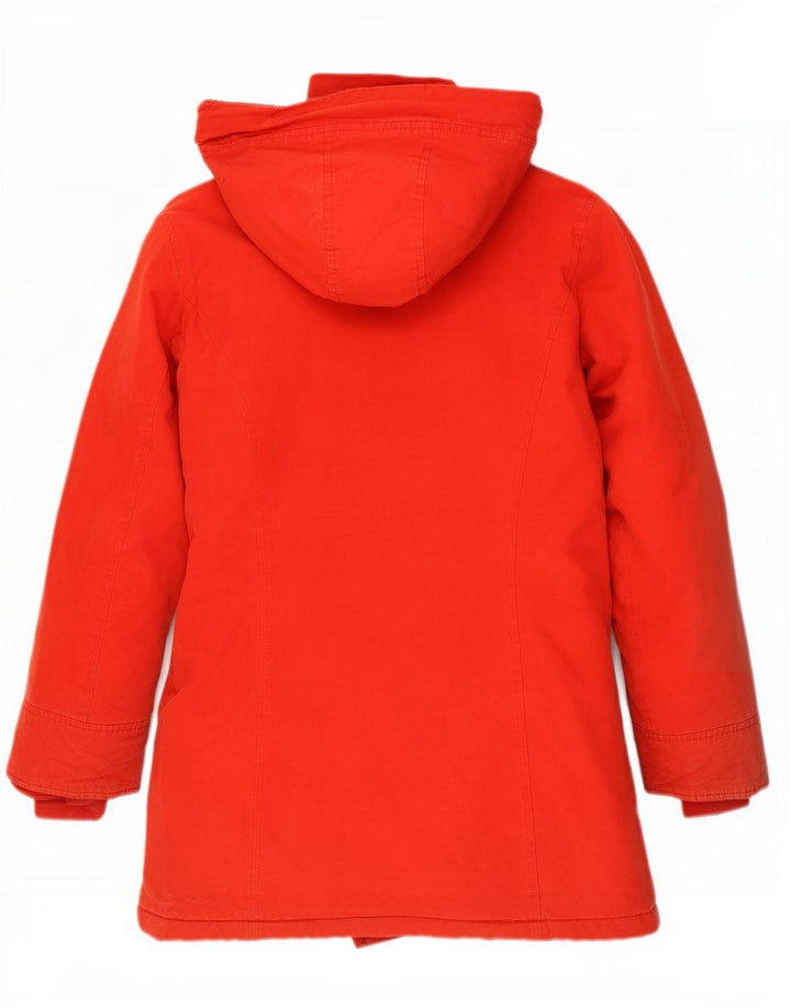 Woolrich Γυναικείο μπουφάν με κουκούλα UK 14 μεσαίο κόκκινο βαμβακερό