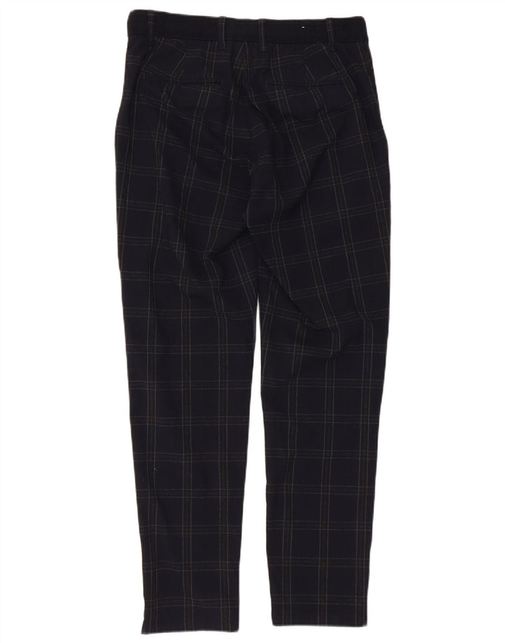 Ανδρικό λεπτό παντελόνι Chino ZARA Small W30 L29 Navy Blue Check Polyester