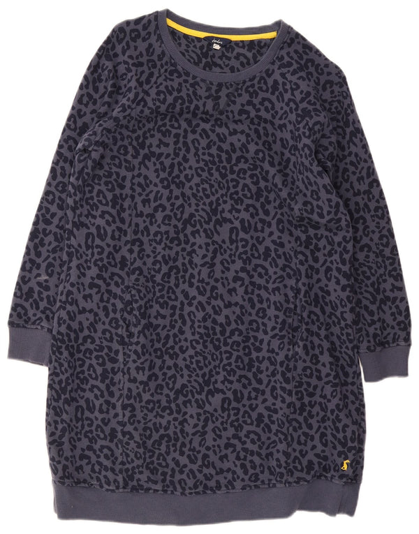 Γυναικείο μακρυμάνικο φόρεμα Joules UK 12 Medium Navy Blue Animal print