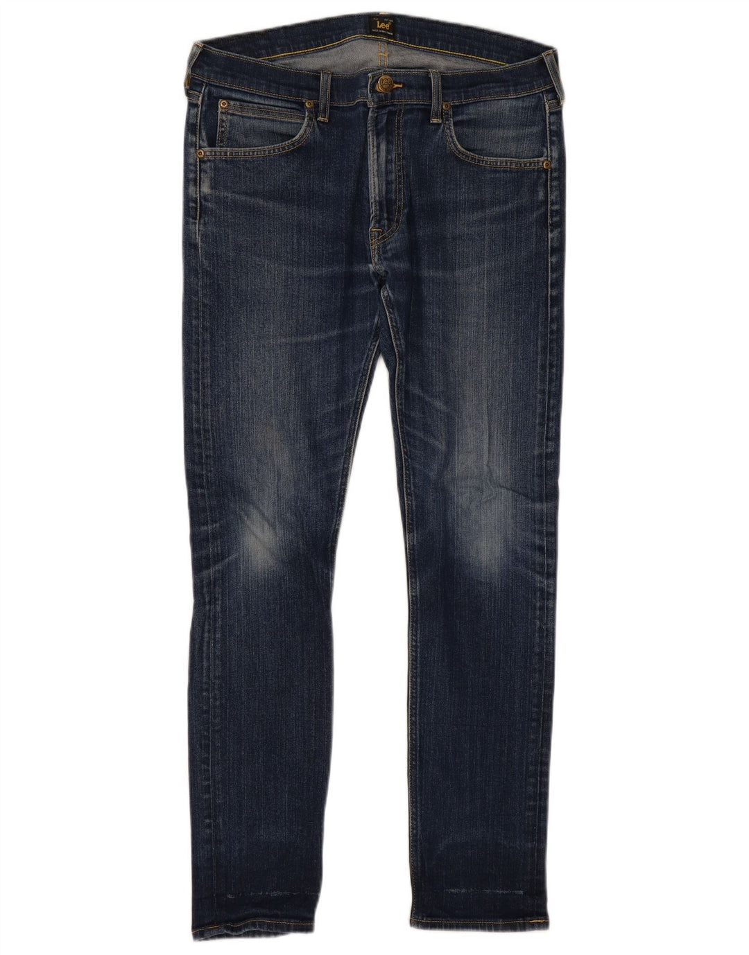 Lee Womens Luke Slim Jeans W34 L32 Blue Cotton