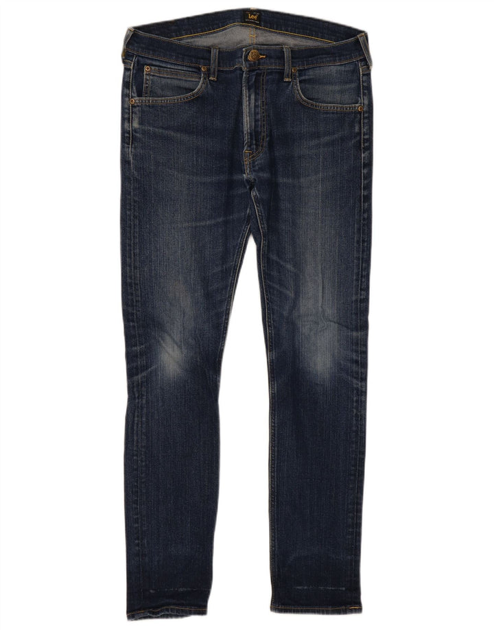 Lee Womens Luke Slim Jeans W34 L32 Blue Cotton