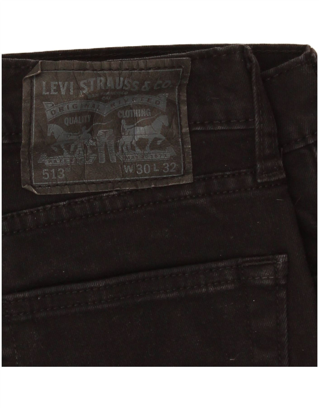 Levi's Mens 513 Slim Straight Jeans W30 L32 Μαύρο βαμβακερό