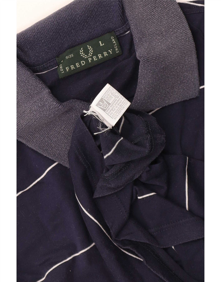 Fred Perry Ανδρικό Πόλο Μπλουζάκι Μεγάλο Βαμβακερό Μπλε Navy ριγέ