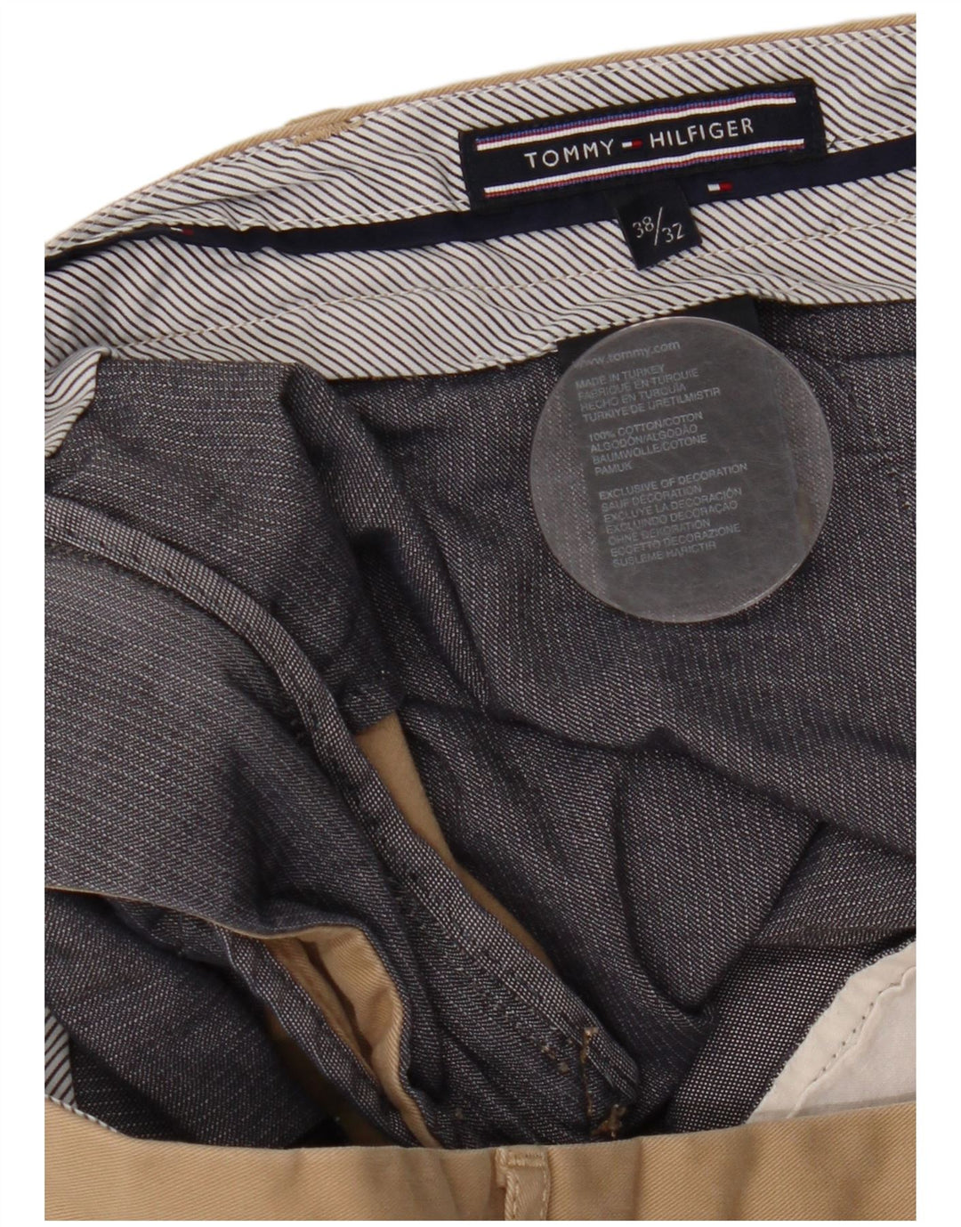 TOMMY HILFIGER Ανδρικό ίσιο παντελόνι Chino W38 L32 Μπεζ βαμβακερό