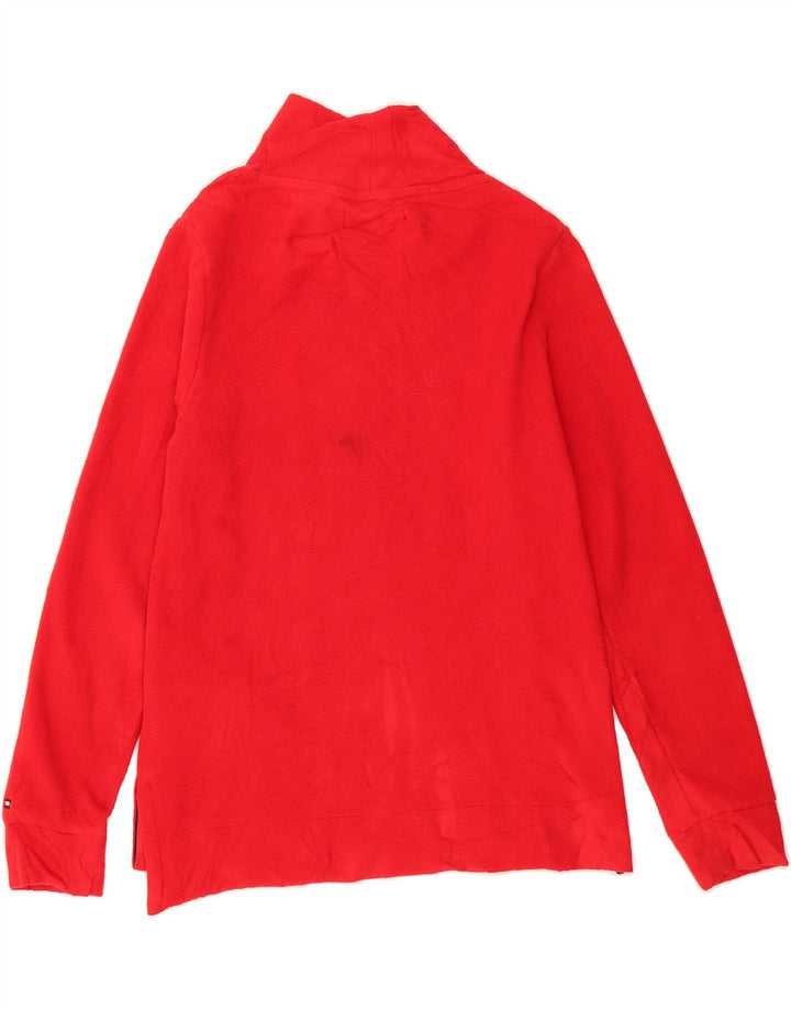 TOMMY HILFIGER Womens Fleece Jumper UK 14 Medium Red Polyester Vintage Tommy Hilfiger and Second-Hand Tommy Hilfiger from Messina Hembry 